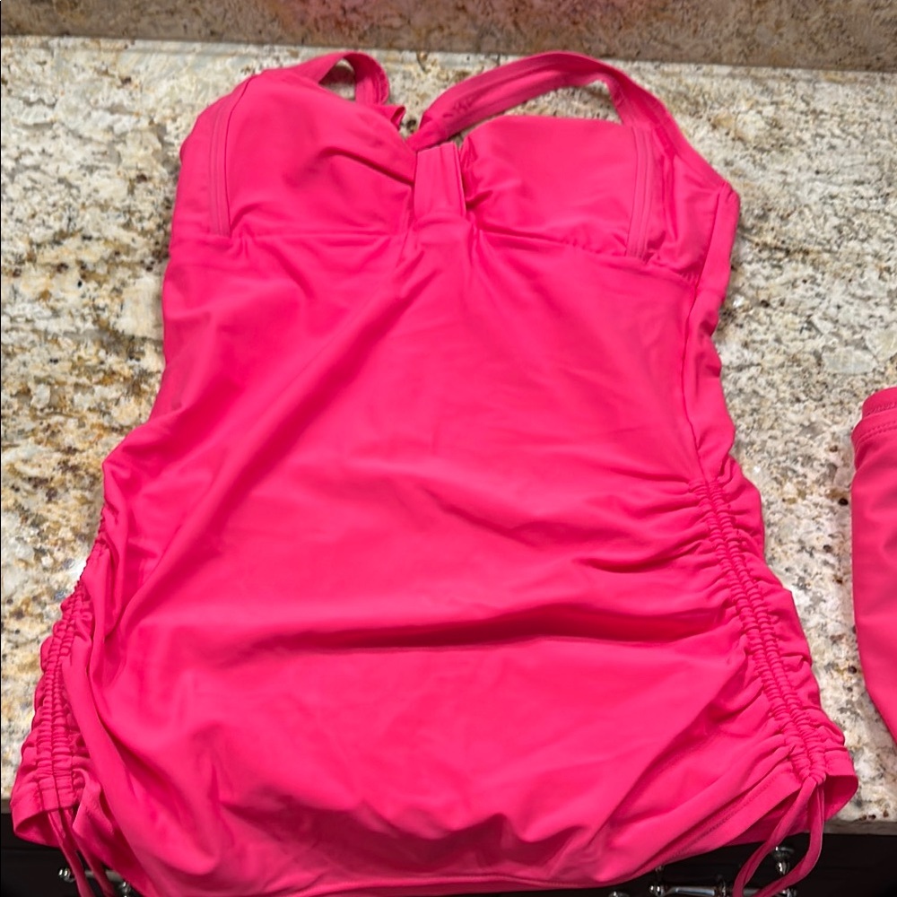 Hot Pink Tankini Top Croft & Barrow swim
